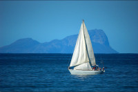 Sail boat in False bay